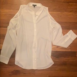 Express cold shoulder button up